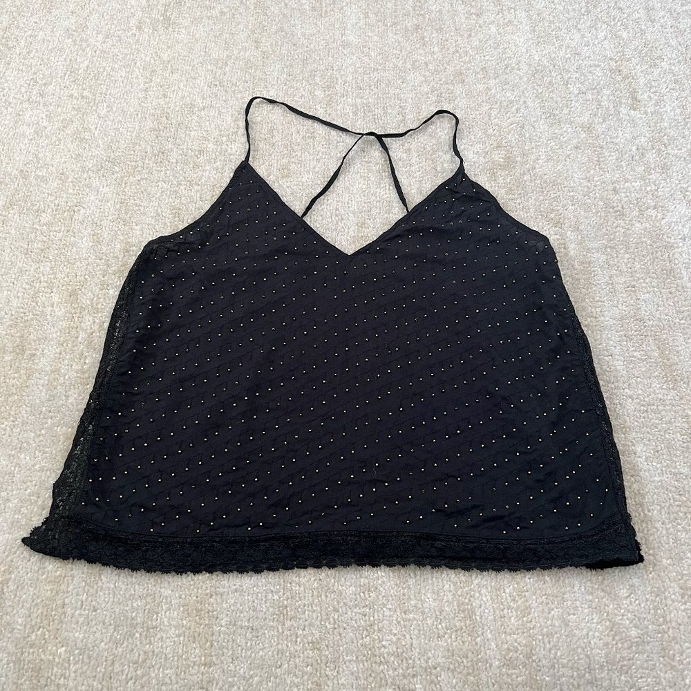 Intimately Free People Bright Lights beaded Cami Blouse Top Sz XL